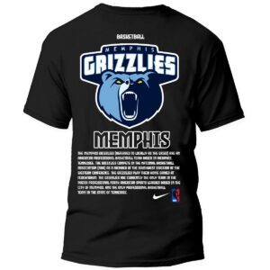 Grizzlies Playera Playera Negra Hombre Memphis Grizzlies Casual Urbano
