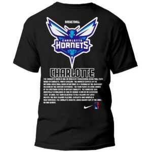 Playera Negra Hombre Charlotte Hornets Casual Urbano