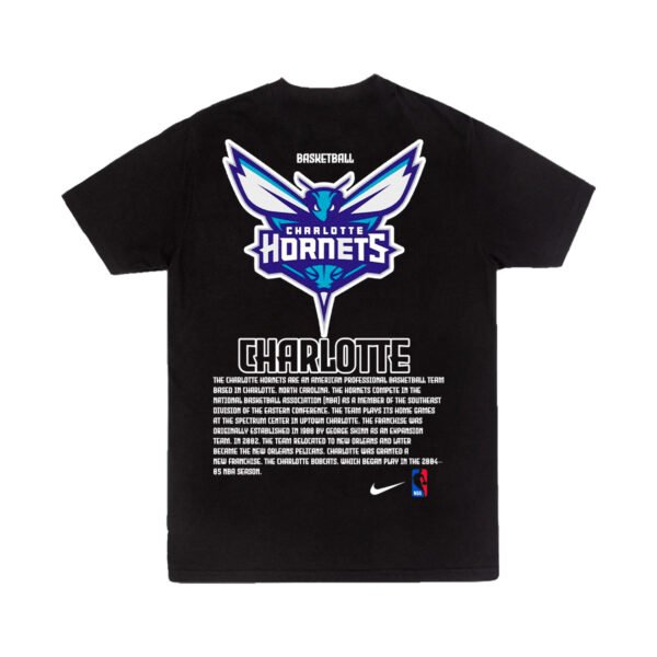 Playera Negra Hombre Charlotte Hornets Casual Urbano