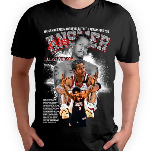 Iverson4 2 Playera Negra Hombre Allen Iverson Casual Urbano