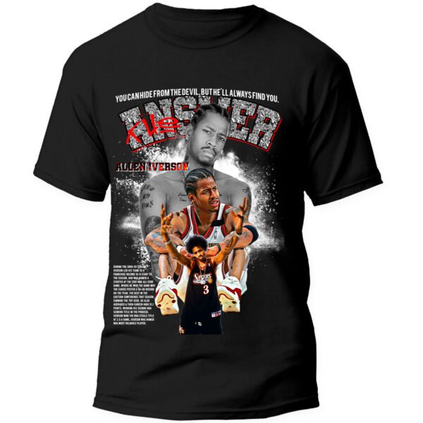 Iverson4 3 Playera Negra Hombre Allen Iverson Casual Urbano