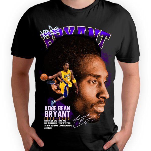KB15 2 Playera Negra Hombre Kobe Bryant Casual Urbano