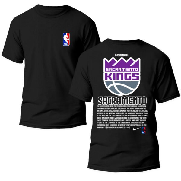Playera Negra Hombre Sacramento Kings Casual Urbano
