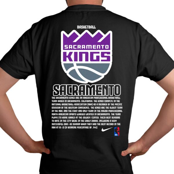 Playera Negra Hombre Sacramento Kings Casual Urbano