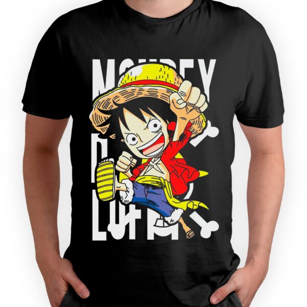Playera Anime Negra Hombre One Piece Casual Urbano