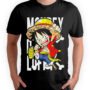 Playera Anime Negra Hombre One Piece Casual Urbano
