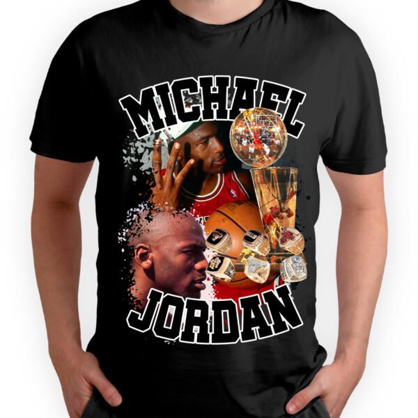 MJ5 2 Playera Negra Hombre Michael Jordan Casual Urbano