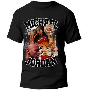 MJ5 3 Playera Negra Hombre Michael Jordan Casual Urbano