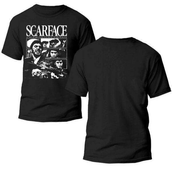 Mesa de trabajo 1-100 Playera Negra Hombre Scarface Casual Urbano