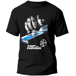 Mesa de trabajo 10-100 Playera Negra Hombre Rápidos y Furiosos Casual Urbano