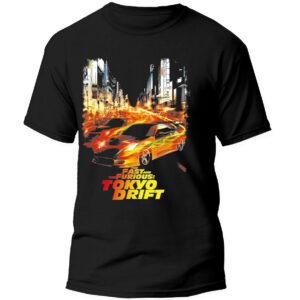 Mesa de trabajo 10-100 Playera Negra Hombre Rápidos y Furiosos Casual Urbano