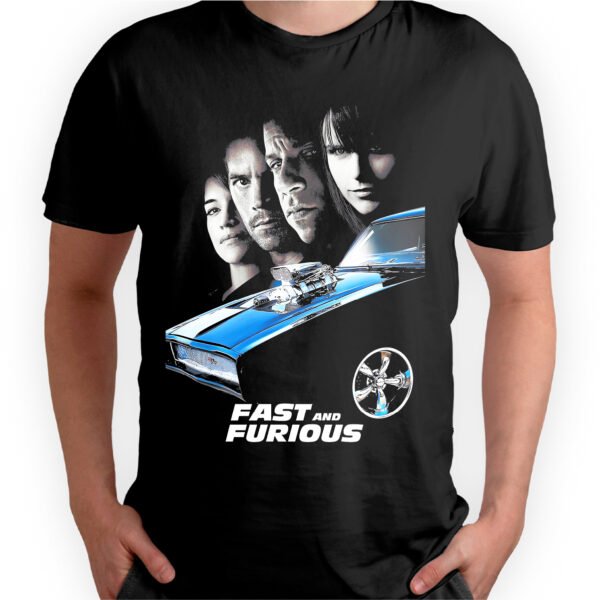 Playera Negra Hombre Rápidos y Furiosos Casual Urbano