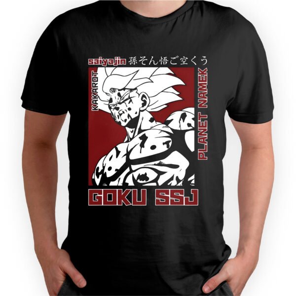 Playera Anime Negra Hombre Dragon Ball Z Casual Urbano