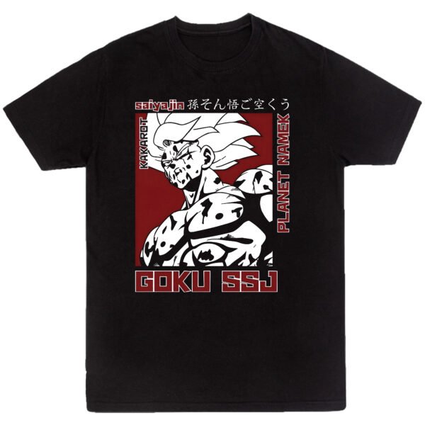 Playera Anime Negra Hombre Dragon Ball Z Casual Urbano