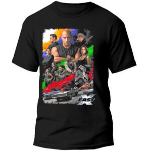 Mesa de trabajo 14-100 Playera Negra Hombre Rápidos y Furiosos Casual Urbano