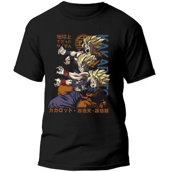 Playera Anime Negra Hombre Dragon Ball Z Casual Urbano