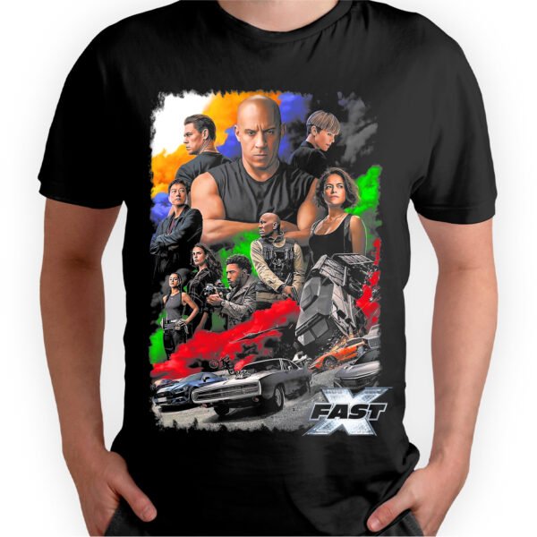 Playera Negra Hombre Rápidos y Furiosos Casual Urbano