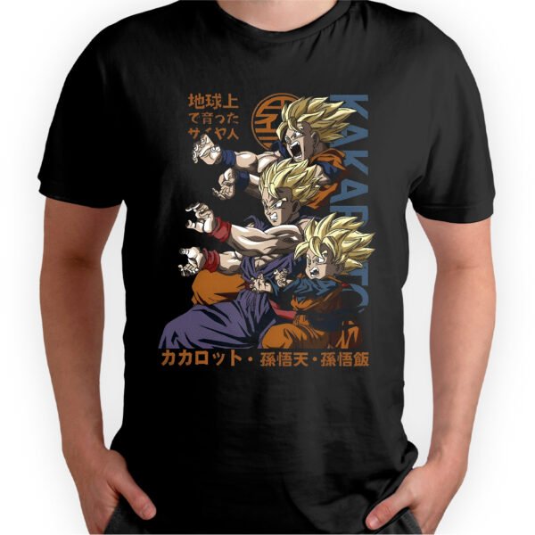 Playera Anime Negra Hombre Dragon Ball Z Casual Urbano
