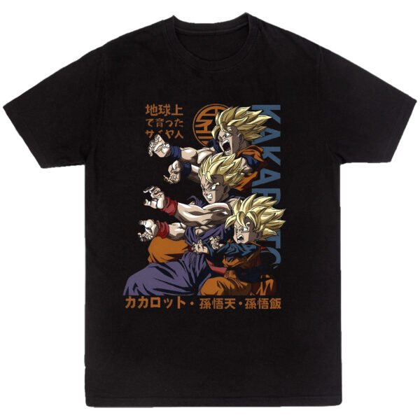 Playera Anime Negra Hombre Dragon Ball Z Casual Urbano