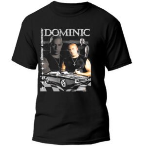 Mesa de trabajo 18-100 Playera Negra Hombre Rápidos y Furiosos Casual Urbano