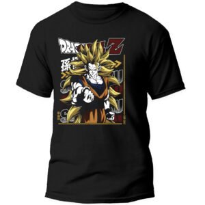 Playera Anime Negra Hombre Dragon Ball Z Casual Urbano