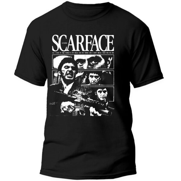 Mesa de trabajo 2-100 Playera Negra Hombre Scarface Casual Urbano