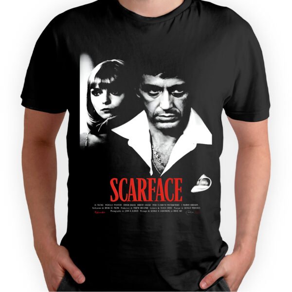 Playera Negra Hombre Scarface Casual Urbano
