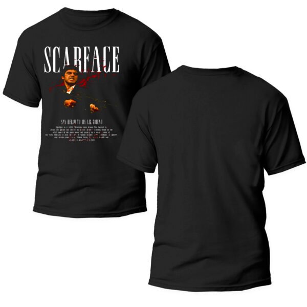 Mesa de trabajo 25-100 Playera Negra Hombre Scarface Casual Urbano