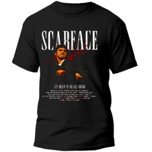 Playera Negra Hombre Scarface Casual Urbano