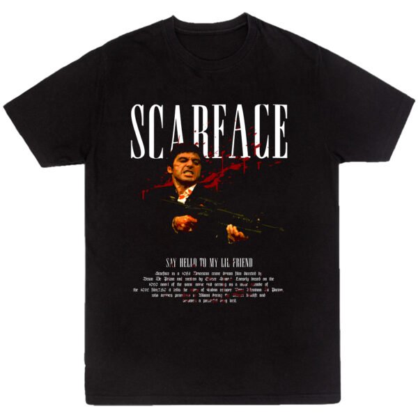 Mesa de trabajo 28-100 Playera Negra Hombre Scarface Casual Urbano