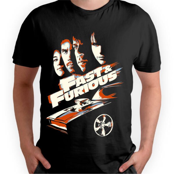 Mesa de trabajo 3-100 Playera Negra Hombre Rápidos y Furiosos Casual Urbano