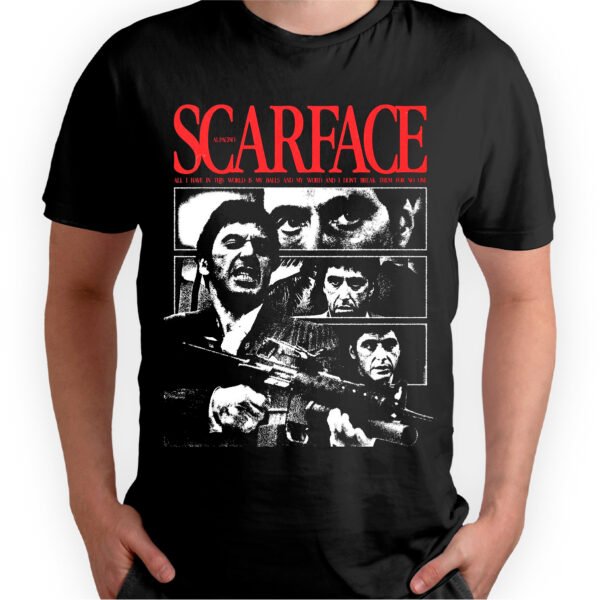 Playera Negra Hombre Scarface Casual Urbano
