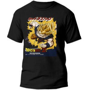 Playera Anime Negra Hombre Dragon Ball Z Casual Urbano
