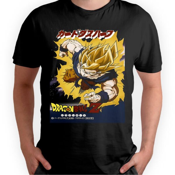 Playera Anime Negra Hombre Dragon Ball Z Casual Urbano