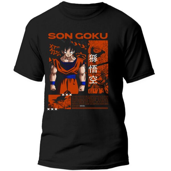 Playera Anime Negra Hombre Dragon Ball Z Casual Urbano