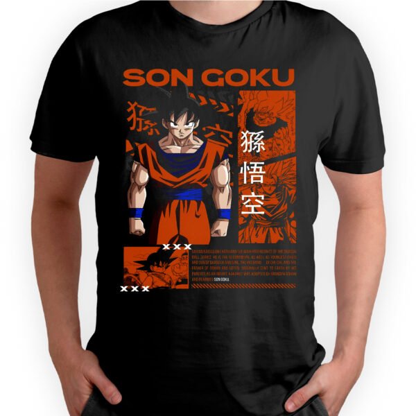 Playera Anime Negra Hombre Dragon Ball Z Casual Urbano