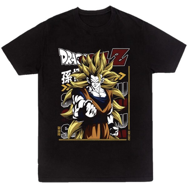 Playera Anime Negra Hombre Dragon Ball Z Casual Urbano