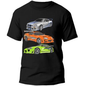 Mesa de trabajo 42-100 Playera Negra Hombre Rápidos y Furiosos Casual Urbano