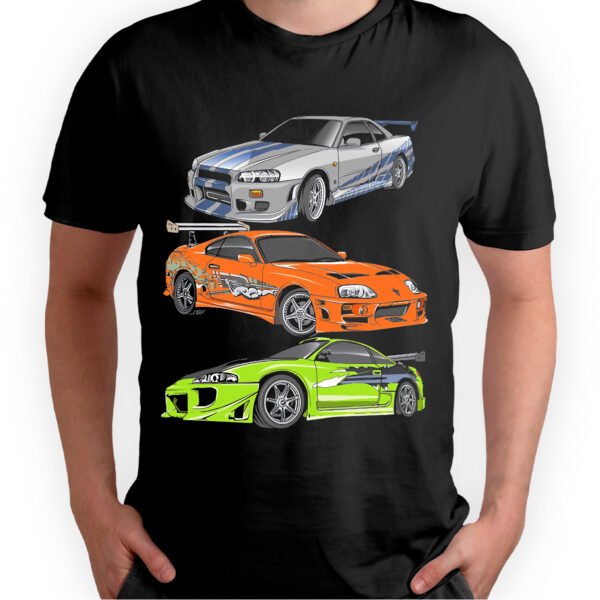 Mesa de trabajo 43-100 Playera Negra Hombre Rápidos y Furiosos Casual Urbano