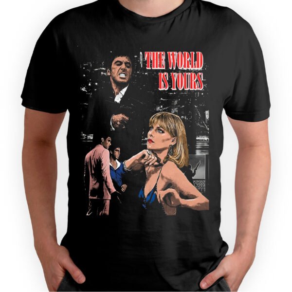 Mesa de trabajo 43-100 Playera Negra Hombre Scarface Casual Urbano