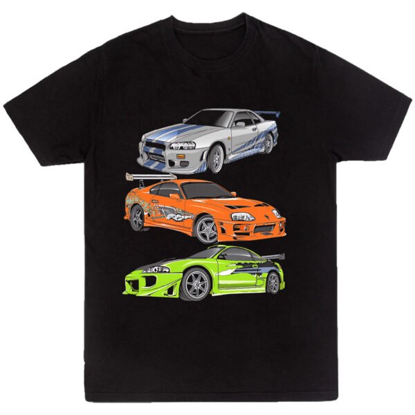 Mesa de trabajo 44-100 Playera Negra Hombre Rápidos y Furiosos Casual Urbano