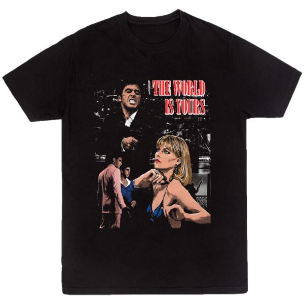 Mesa de trabajo 44-100 Playera Negra Hombre Scarface Casual Urbano