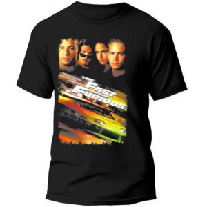 Mesa de trabajo 47-100 Playera Negra Hombre Rápidos y Furiosos Casual Urbano