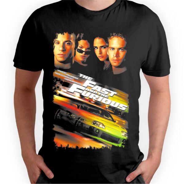 Mesa de trabajo 48-100 Playera Negra Hombre Rápidos y Furiosos Casual Urbano