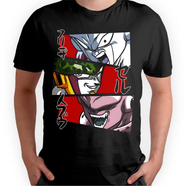 Playera Anime Negra Hombre Dragon Ball Z Casual Urbano