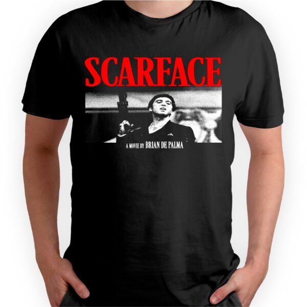 Mesa de trabajo 7-100 Playera Negra Hombre Scarface Casual Urbano