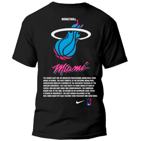 Miami Espalda Playera Negra Hombre Miami Heat Casual Urbano