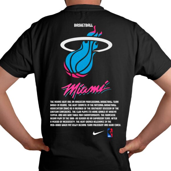 Miami Espalda Modelo Playera Negra Hombre Miami Heat Casual Urbano