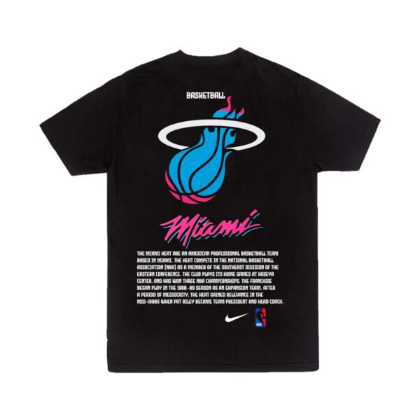 Miami Espalda Playera Playera Negra Hombre Miami Heat Casual Urbano