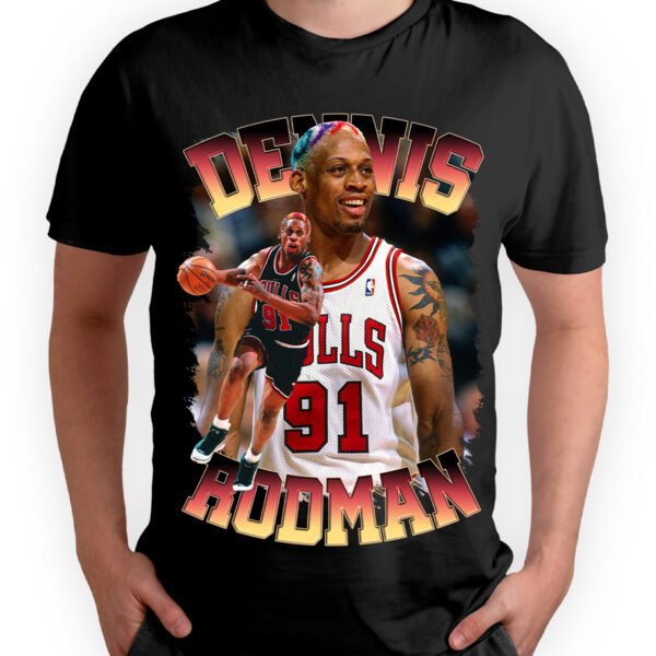 Rodman2 2 Playera Negra Hombre Dennis Rodman Casual Urbano